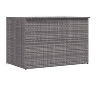 vidaXL Coffre de rangement de jardin 150x100x100 cm Poly rotin gris, cadre acier, doublure zippée