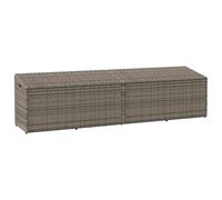 Vidaxl Boîte De Rangement De Jardin Gris 220x50x58 Cm Résine Tressée