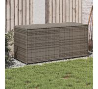 Vidaxl Boîte De Rangement De Jardin Gris 283l Résine Tressée