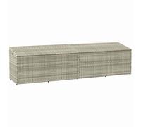 vidaXL Boîte de rangement de jardin Gris clair 220x50x58 cm rotin