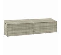 Vidaxl Boîte De Rangement De Jardin Gris Clair 220x50x58 Cm Rotin
