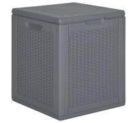vidaXL Boîte de rangement de jardin gris PP rotin 90 L 364059
