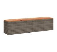 vidaXL Boîte de Rangement de Jardin Gris résine tressée Bois d'acacia