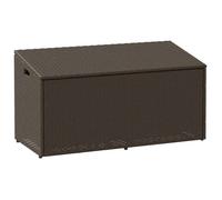 vidaXL Boîte de rangement de jardin marron 110x50x58 cm résine tressée, coffre de rangement de jardin, boîte de rangement de
