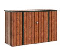 vidaXL Boîte de Rangement de Jardin Marron 214 x 82 x 132 cm Acier, Table Moderne, rectangulaire, Durable, avec Rangement pour Petits espaces, Parfaite pour Vos Repas et Votre Travail, avec Un Design