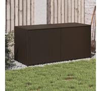 Vidaxl Boîte De Rangement De Jardin Marron 283l Résine Tressée