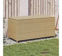 Vidaxl Boîte De Rangement De Jardin Mélange Beige 190l Résine Tressée