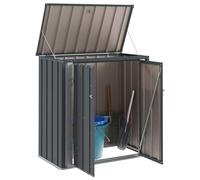 vidaXL Boîte de Rangement de Jardin Noir 101,5 x 57 x 100,5 cm Acier, Table élégante, rectangulaire, moderne et durable, pour tout espace de salle à manger, facile à nettoyer, style chic, utilisable p