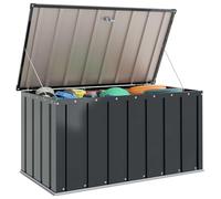 vidaXL Boîte de Rangement de Jardin Noir 101 x 56,5 x 50 cm Acier, Table Basse Élégante, Rectangulaire, Moderne, Durable, Gain de Place, Multifonctionnelle, Design, pour Salon, Parcs, 60