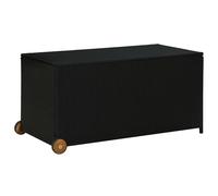 vidaXL Boîte de Rangement de Jardin Coffre de Rangement Boîte à Coussins Patio Terrasse Extérieur Noir 120x65x61 cm Résine Tressée