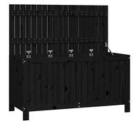 Vidaxl Boîte De Rangement De Jardin Noir 121x55x64 Cm Bois Massif Pin
