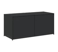 vidaXL Boîte de rangement de jardin Résine tressée Noir 283 L