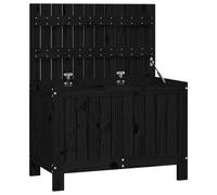 Vidaxl Boîte De Rangement De Jardin Noir 76x42,5x54 Cm Bois Massif Pin