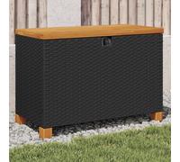 Vidaxl Boîte De Rangement De Jardin Noir Résine Tressée Bois D'acacia