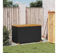 Vidaxl Boîte De Rangement De Jardin Noir Résine Tressée Bois D'acacia