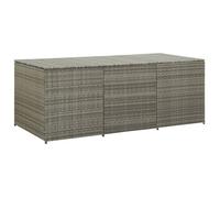 vidaXL Boîte de rangement de jardin résine tressée 180x90x70 cm gris 46479