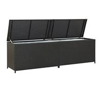 vidaXL Boîte de Rangement de Jardin Résine tressée 200x50x60 cm Noir