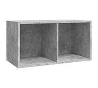 vidaXL Boîte de rangement pour vinyles 800121 - Bois travaillé 71x34x36 cm - Gris béton