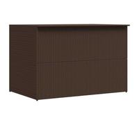 vidaXL Boîte de Rangement d'Extérieur Résine Tressée Marron Coffre de Stockage