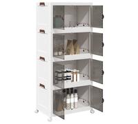 vidaXL Boîte de rangement empilable avec roues à 4 niveaux 75 L