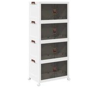 vidaXL Boîte de rangement empilable avec roues à 4 niveaux 75 L