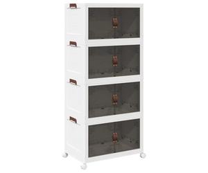 vidaXL Boîte de rangement empilable avec roues à 4 niveaux 75 L