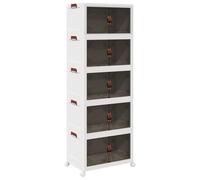 vidaXL Boîte de rangement empilable 5 niveaux 75 L 64x40x179 cm en plastique avec roues
