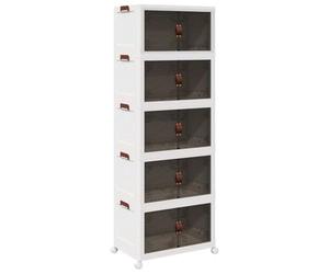 vidaXL Boîte de rangement empilable avec roues à 5 niveaux 75 L