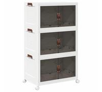 vidaXL Boîte de rangement empilable avec roulettes 3 couches 75 L 69 x 39,5 x 110,5 cm