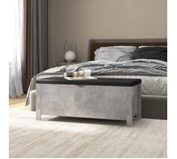 vidaXL Boîte de rangement et coussin Gris béton 105x40x45 cm Aggloméré 326772
