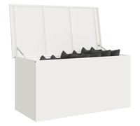 vidaXL Boîte de Rangement Extérieure Blanc 100 x 50,5 x 50 cm Acier, Coffre de Rangement extérieur, Meuble de Jardin rectangulaire, résistant aux intempéries, Acier Durable