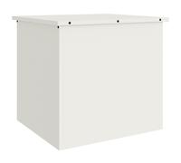vidaXL Boîte de Rangement Extérieure Blanc 55 x 50,5 x 50 cm Acier, Coffre de Rangement extérieur, Meuble de Jardin rectangulaire, résistant aux intempéries, Acier Durable