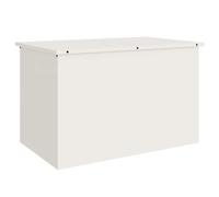 vidaXL Boîte de Rangement Extérieure Blanc 80 x 50,5 x 50 cm Acier, Coffre de Rangement extérieur, Meuble de Jardin rectangulaire, résistant aux intempéries, Acier Durable