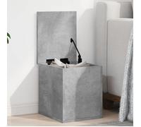 Boîte de rangement gris béton 30x35x35 cm bois d ingénierie