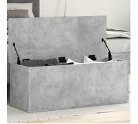 vidaXL Boîte de rangement gris béton 90x35x35 cm bois d'ingénierie, boîte à couvertures, coffre de rangement, boîte de 840684