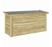 vidaXL Boîte de Rangement Marron 119 x 44.5 x 58 cm Pin imprégné, Jardin et Terrasse, Boîte de Rangement Extérieur Rustique, Solution en Bois, Organisateur de Balcon, Unité Étanche