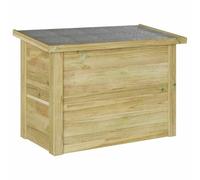 vidaXL Boîte de Rangement Naturel 80 x 44,5 x 57,5 cm Pinède imprégnée, Rangement de Jardin, boîte en pin stylée, Grand conteneur, Organiseur rectangulaire, Solution sans désordre