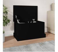 vidaXL Boîte de rangement noir 50x30x28 cm bois d'ingénierie 816497