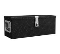 vidaXL Boîte de Rangement Coffre à Outils Caisse de Stockage avec Couvercle Boîte d'emballage Transport Noir 60x23,5x23 cm Aluminium