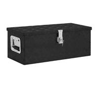 vidaXL Boîte de rangement Noir 70x31x27 cm Aluminium 152251