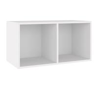 vidaXL Boîte de rangement vinyles – Armoire de classement 71x34x36 cm, 2 compartiments, blanc