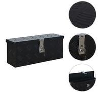 vidaXL Boîte en aluminium 485x140x200 mm Noir Noir G