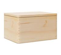 vidaXL Boîte en bois avec couvercle 40x30x23 cm bois de pin massif, boîte de rangement en bois, caisse en bois, boîte à bijoux en bois