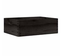 Boîte de rangement - vidaXL - Bois de pin massif - Noir - 40 x 30 x 13 cm - 12 L