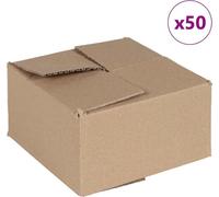 vidaXL Boîte pliante avec mémoire 50 pcs Marron 15 x 15 x 8 cm Carton