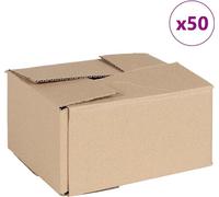 vidaXL Boîte pliante avec mémoire 50 pcs Marron 20 x 15 x 10 cm Carton