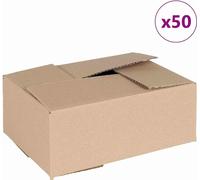 vidaXL Boîte pliante avec mémoire 50 pcs Marron 25 x 17.5 x 10 cm Carton