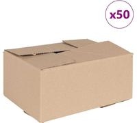 vidaXL Boîte pliante avec mémoire 50 pcs Marron 30 x 21.5 x 14 cm Carton