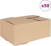 vidaXL Boîte pliante avec mémoire 50 pcs Marron 35 x 24 x 15 cm Carton