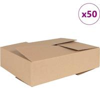 vidaXL Boîte pliante avec mémoire 50 pcs Marron 40 x 30 x 10 cm Carton